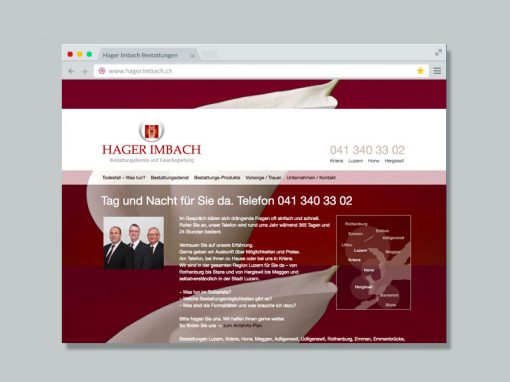 Hager Imbach Bestattungen – Website